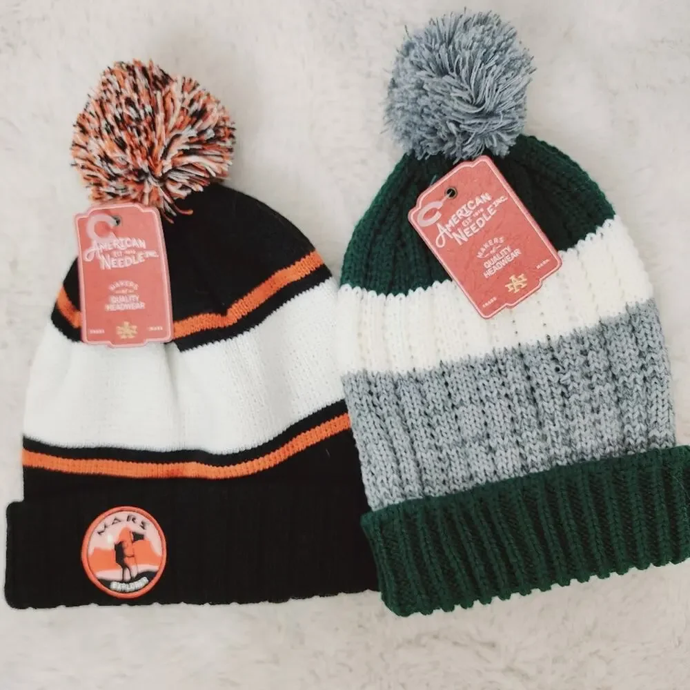 NEW American Needle Nordstrom Mars Explorer Pom Pom Beanie Chunky Knit Hat